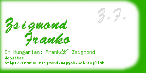 zsigmond franko business card